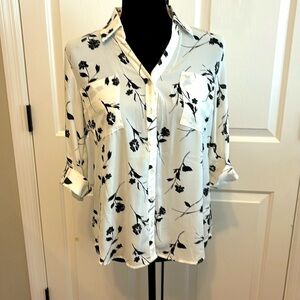 Button Down Blouse 3/4 sleeve